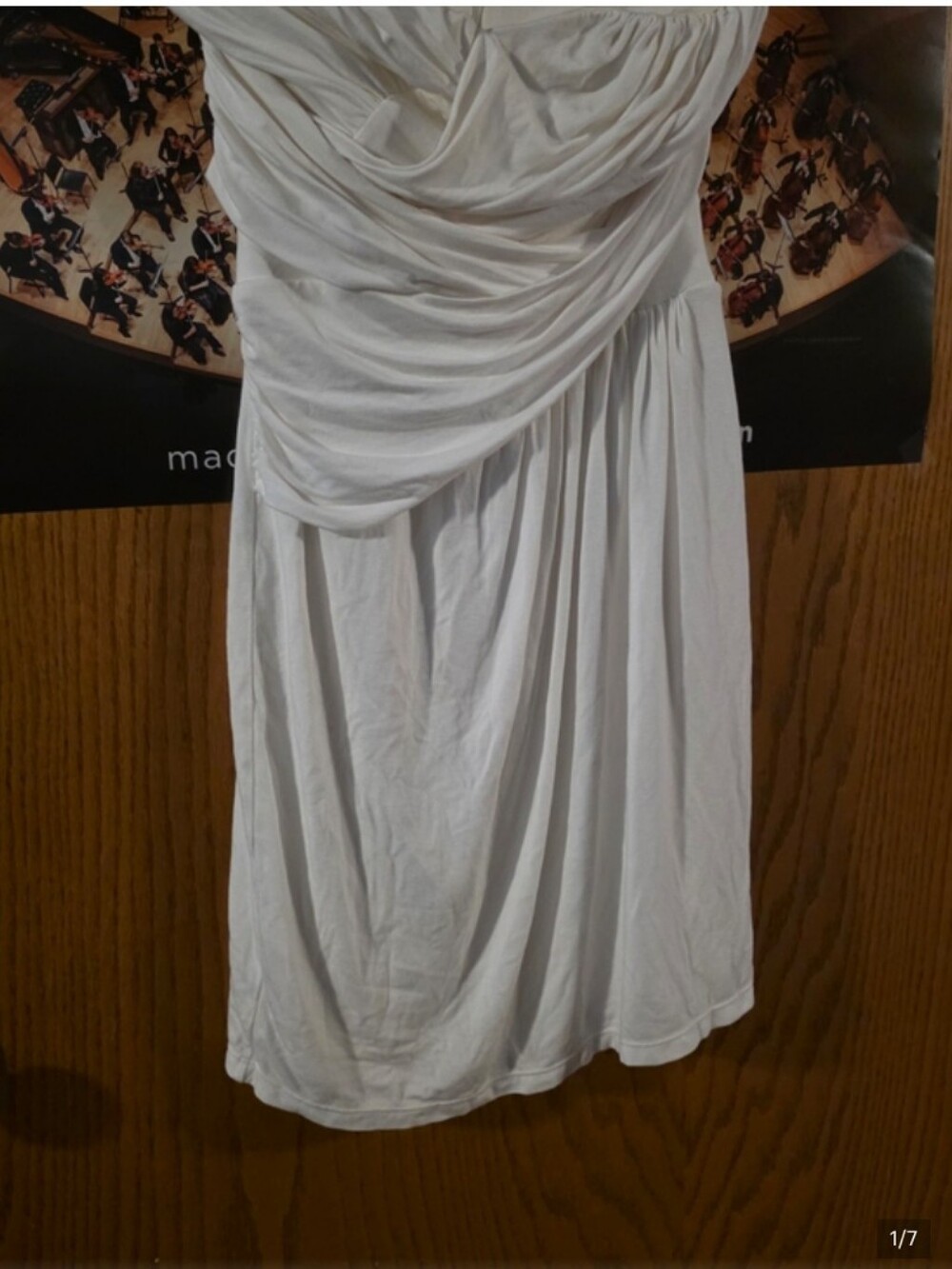 Express White Strapless Draped Cocktail Dress